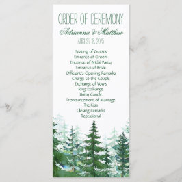 Programa Ordem de Cerimônia de Casamento com Árvore de Abet