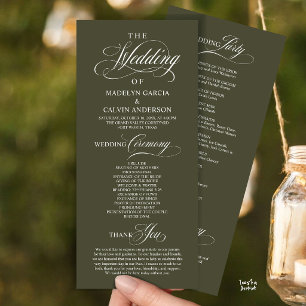 Programa Ordem de Cerimônia de Casamento Elegante e Sofisti