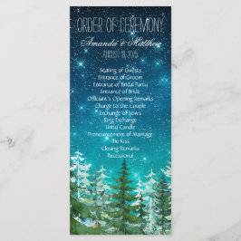 Programa Ordem de Cerimônia de Casamento Noturno no Bosque 