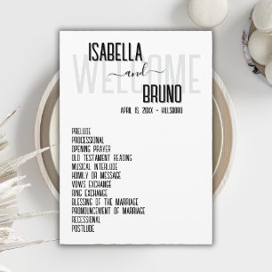 Programa Ordem de Serviço de Casamento Branco e Preto na mo