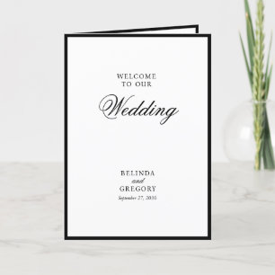 Programa Ordem de Serviço de Casamento Branco Negro Elegant