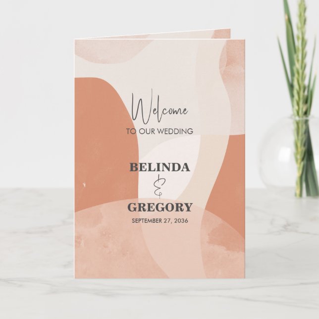 Programa Ordem de Serviço de Casamento de Terracotta Modern (Frente)