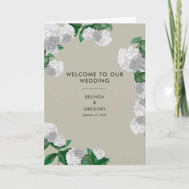 Programa Ordem de Serviço de Casamento Floral de Hortênsia  (Frente)