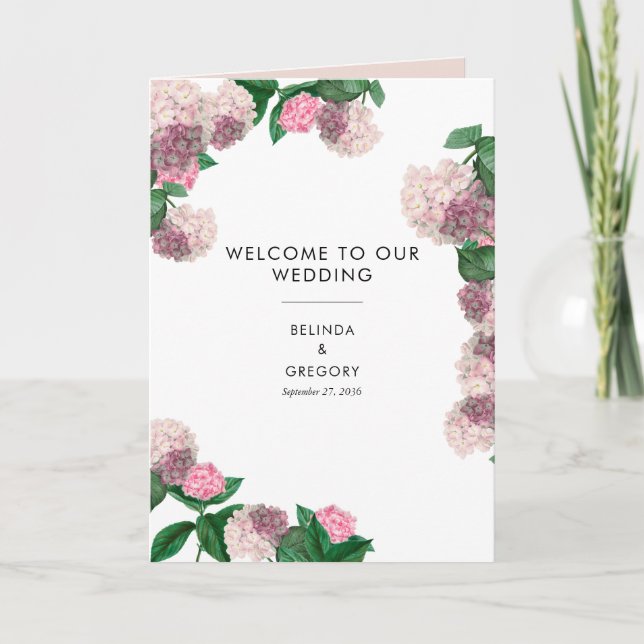 Programa Ordem de Serviço de Casamento Floral de Hortênsia  (Frente)