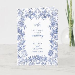 Programa Ordem de Serviço de Casamento Floral Francês Elega