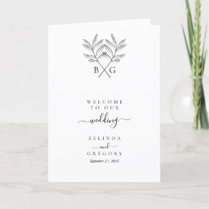 Programa Ordem de Serviço de Casamento Monograma Minimalist