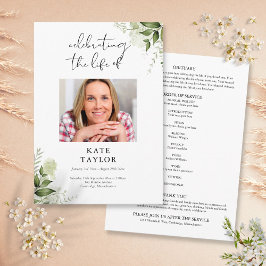 Programa Ordem de Serviço de Funeral Memorial Greenery 