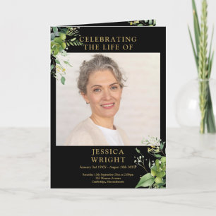 Programa Ordem de Serviço de Funeral Memorial Verde Folhead