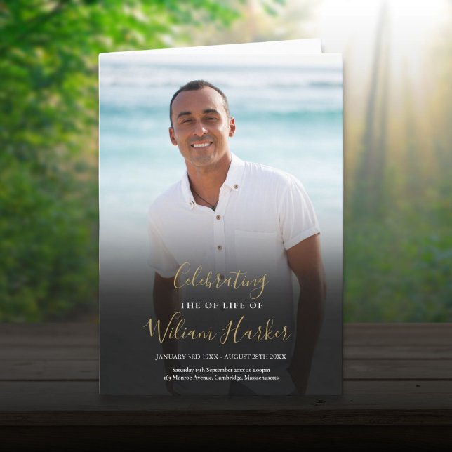 Programa Ordem de Serviço de Memorial de Funeral Foto (Funeral Memorial Order Of Service Photo Program)