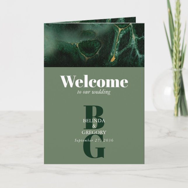 Programa Ordem de Serviço do Monograma Verde Moderno (Frente)