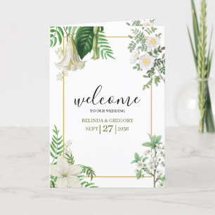 Programa Ordem de Serviço Dourada Floral Verde Branco