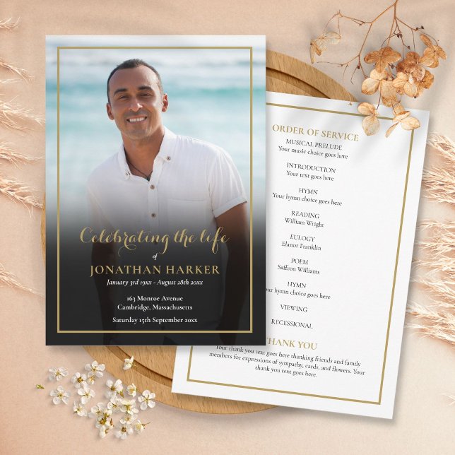 Programa Ordem de Serviço Fotográfica do Memorial Funeral (Funeral Memorial Photo Order Of Service Program)