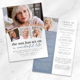 Programa Ordem de Serviço Funeral de Colagem de Fotos Moder