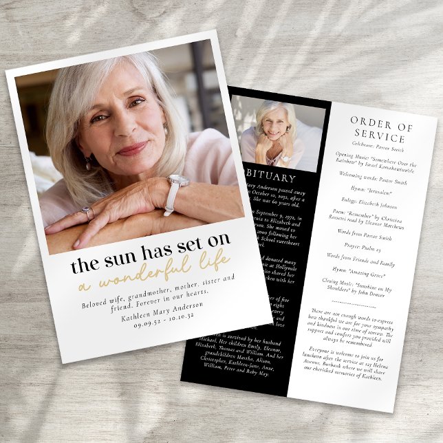 Programa Ordem de Serviço Funeral de Foto Moderna (Criador carregado)