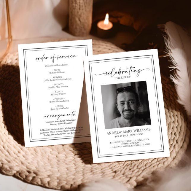 Programa Ordem de Serviço Funeral Memorial Elegante (Criador carregado)