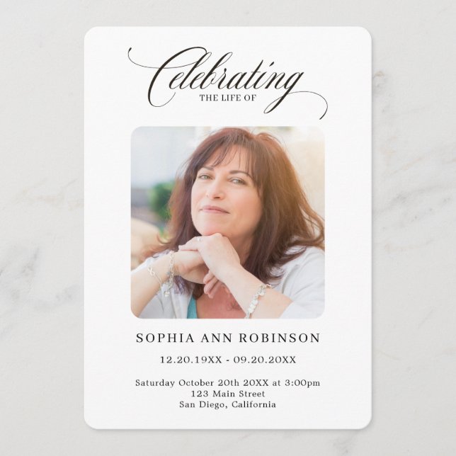 Programa Ordem de Serviço Memorial de Foto com Letra Elegan (Frente)