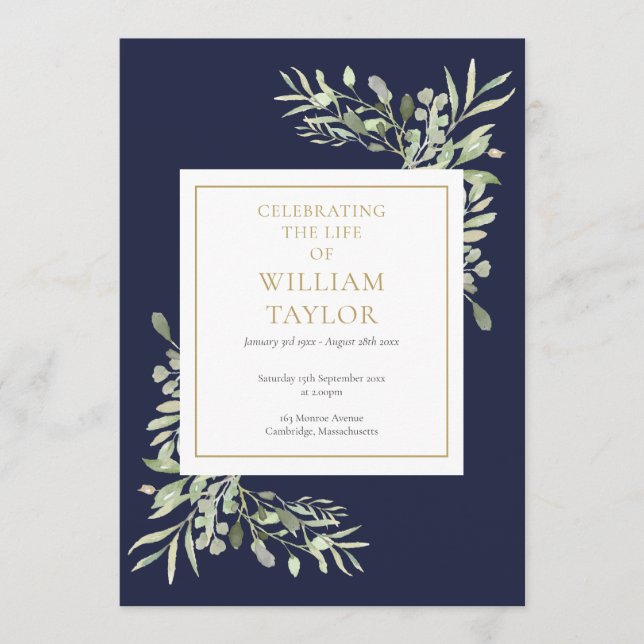 Programa Ordem de Serviço Memorial Fúnebre de Folhagem Verd (Frente)