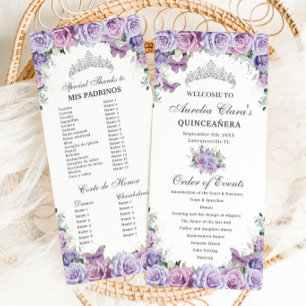Programa Ordem dos Acontecimentos do Purple Lilac Floral Qu