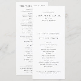 Programa Ordem Elegante Moderna de Serviço / Casamento