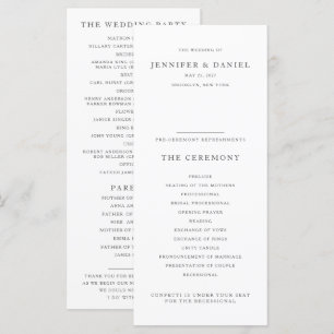 Programa Ordem Elegante Moderna de Serviço / Casamento