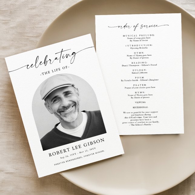 Programa Ordem Funeral De Celebração Da Foto De Vida (Criador carregado)