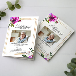 Programa Ordem Funeral de Serviço | Flores Roxas