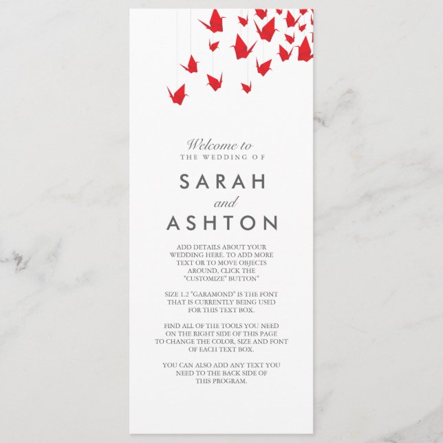 Programa Origami Cranes Wedment (Frente)