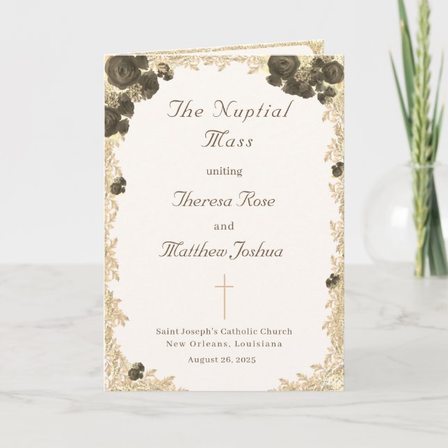 Programa ornamentado de Casamento Católico (Frente)