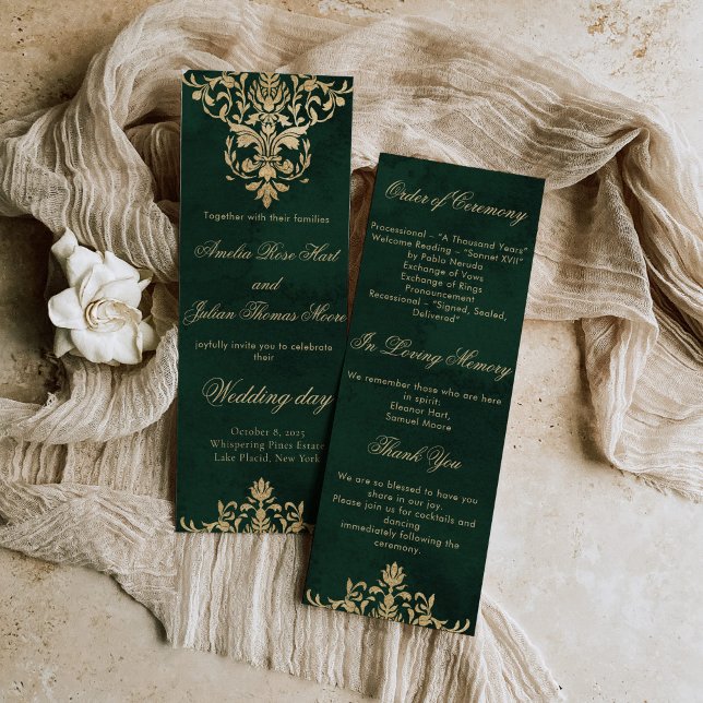 Programa ornamentado Vitoriano de Casamento Verde  (Criador carregado)