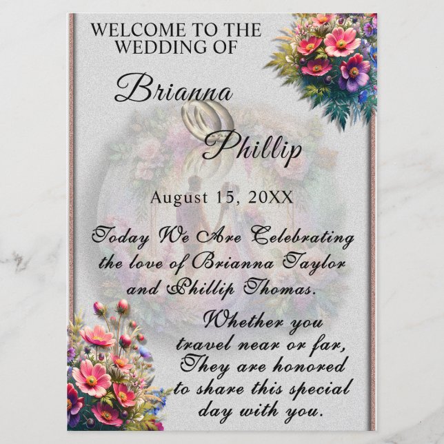 Programa Our Love Reaches The Moon Floral Wedding (Frente)