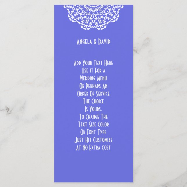 Programa Padrão bonito de Lacy White Azul Peronalizado (Frente)