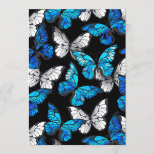 Programa Padrão contínuo escuro com borboletas azuis Morpho