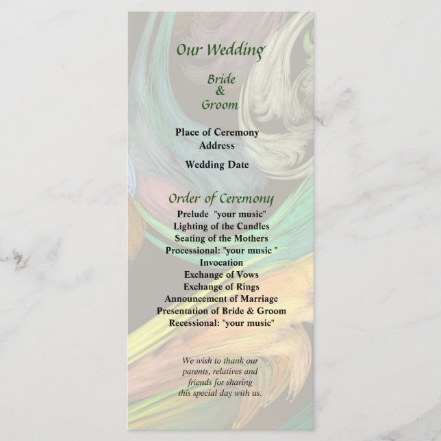 Programa Paisley Closeup Wedding Program (Frente)