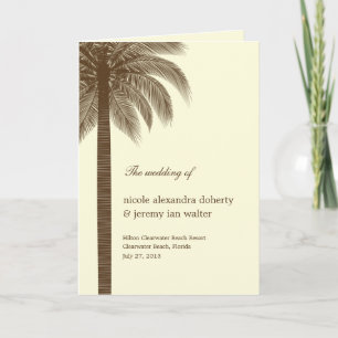 Programa Palm Beach Weding Program Card - Brown