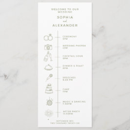 Programa para um casamento moderno.