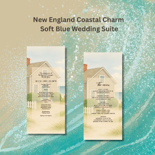Programa Pastel ivory Casamento Costeiro de Nova Inglaterra