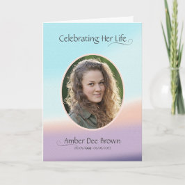 Programa Pastel Photo Funeral Obituary Dobrado