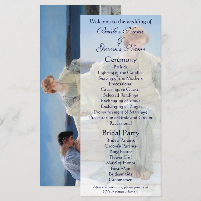 Programa Peça-me Não Mais por Casamento de Alma Tadema (Frente/Verso)