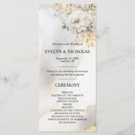Programa Peony Floral Dourada Cerimônia de Prata