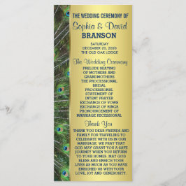 Programa Personalizado de Casamento Peacock Dourad