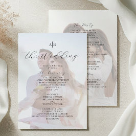 Programa Photo Wedding Program with Monogram