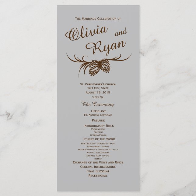 Programa Pine Cones Rustic Silver e Brown (Frente)