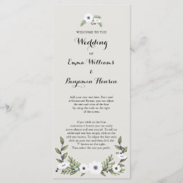 Programa Pintado de Casamento de Anêmonas