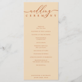 Programa Plano de Cerimônia de Casamento Terracotta