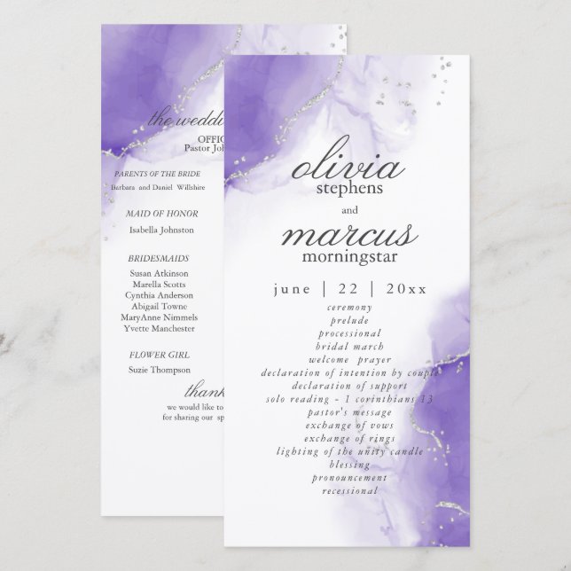 Programa Prata de Script Roxo Ametist (Frente/Verso)