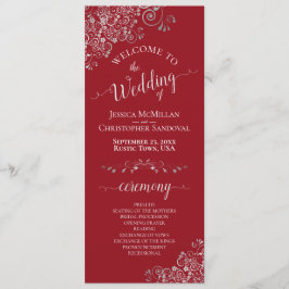 Programa Prata Elegante no Casamento Simples Vermelho da Cr