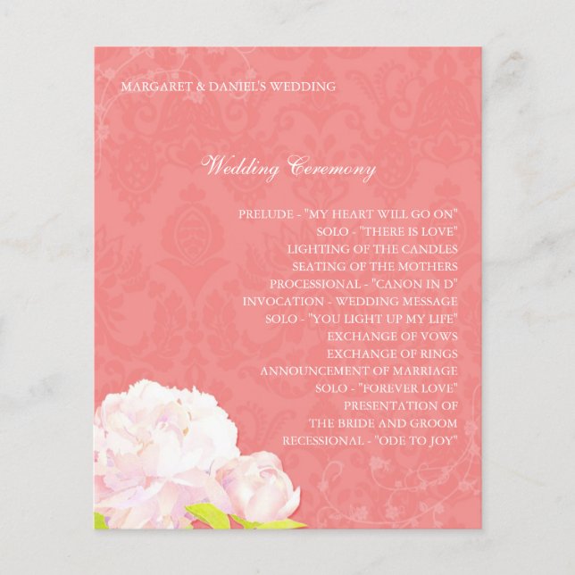 Programa primavera Peony Coral Wedding (Frente)