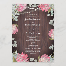 Programa Protea Eucalyptus Lights Wood Rustic Weding