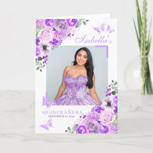 Programa Púrpura Lilática Quinceanera Tiara Borboletas