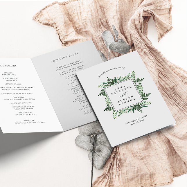 Programa Quadro de Estufa | Casamento Botânico Por Aquarela (Criador carregado)